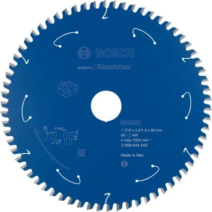 بوش Expert for Aluminium شفرة منشار دائري للمناشير اللاسلكية 210x2/1.4x30 T66 — Expert for Aluminium Circular Saw Blade for Cordless Saws 210x2/1.4x30 T66