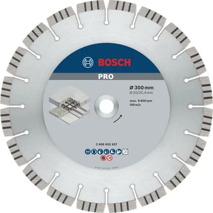 بوش Concrete Diamond Disc, 300 x 20/25.4 mm قرص ماسي للخرسانة — Concrete Diamond Disc, 300 x 20/25.4 mm