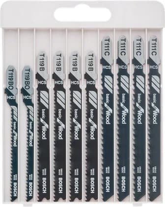 بوش 10-piece jigsaw blade set Basic for Wood 3165140579353 طقم شفرات منشار — 10-piece jigsaw blade set Basic for Wood 3165140579353