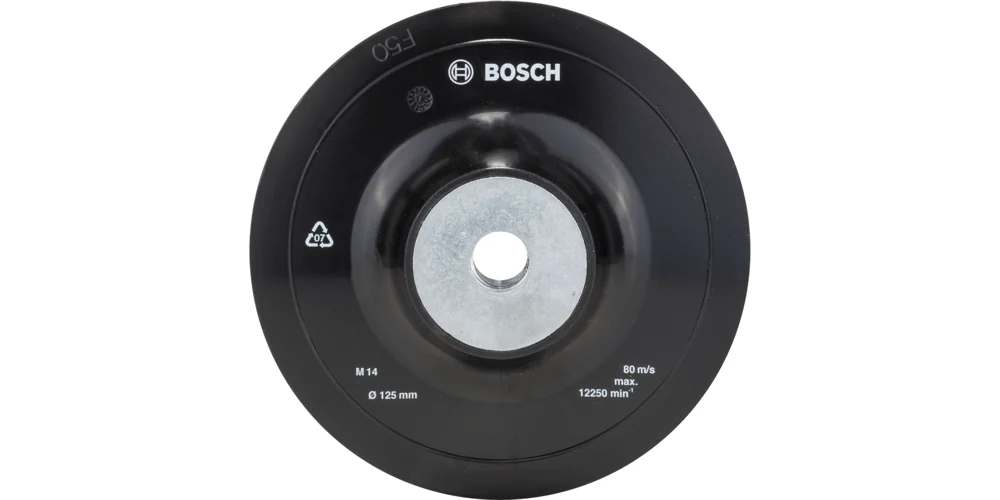 بوش صفيحة تجليخ لجلاخات الزاوية، نظام تثبيت، 125 مم — Sanding plate for angle grinders, clamping system, 125 mm