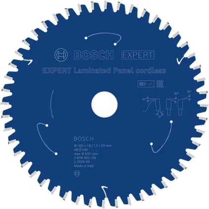 بوش EXPERT Laminated Panel cordless Circular Saw Blade, 160 x 1.8/1.2 x 20 mm, T48 شفرة منشار دائري — EXPERT Laminated Panel cordless Circular Saw Blade, 160 x 1.8/1.2 x 20 mm, T48