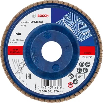 بوش X431 flap disc, Standard for Metal 3165140786676 قرص تجليخ رفرفي X431، Standard for Metal — X431 flap disc, Standard for Metal 3165140786676