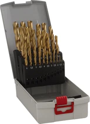 بوش 19-piece ProBox metal drill bit set HSS-TiN (titanium coating) 1 - 10 mm 3165140689793 طقم ريش حفر معدن — 19-piece ProBox metal drill bit set HSS-TiN (titanium coating) 1 - 10 mm 3165140689793