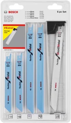 بوش 6-piece reciprocating saw blade set Wood and Metal 3165140846523 طقم شفرات منشار ترددي — 6-piece reciprocating saw blade set Wood and Metal 3165140846523