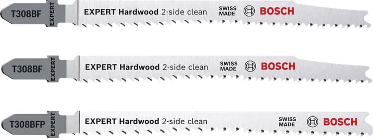 بوش EXPERT Hardwood 2-side clean Jigsaw Blade Set, 3 pcs 4059952537733 طقم شفرات منشار أركت — EXPERT Hardwood 2-side clean Jigsaw Blade Set, 3 pcs 4059952537733