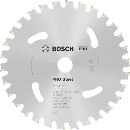 بوش Steel cordless Circular Saw Blade, 136 x 1.6 x 15.875 mm شفرة منشار دائري — Steel cordless Circular Saw Blade, 136 x 1.6 x 15.875 mm