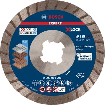 بوش EXPERT MultiMaterial X-LOCK Diamond Cutting Disc 115 x 22.23 x 2.4 x 12 mm قرص قطع ألماس — EXPERT MultiMaterial X-LOCK Diamond Cutting Disc 115 x 22.23 x 2.4 x 12 mm