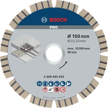 بوش Concrete Diamond Disc, 150 x 22.23 mm قرص ماسي للخرسانة — Concrete Diamond Disc, 150 x 22.23 mm