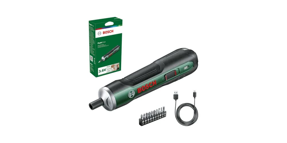 Bosch PushDrive - USB charger + 10 x screwdriver bits — PushDrive - USB charger + 10 x screwdriver bits