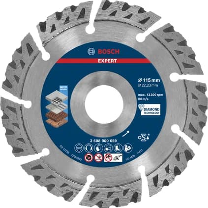 بوش EXPERT Multi Material Diamond Cutting Disc, 115 x 22,23 x 2,2 x 12 mm قرص قطع ماسي — EXPERT Multi Material Diamond Cutting Disc, 115 x 22,23 x 2,2 x 12 mm