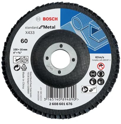 بوش X433 Standard for Metal Flap Disc 100 mm, G60 قرص تجليخ — X433 Standard for Metal Flap Disc 100 mm, G60
