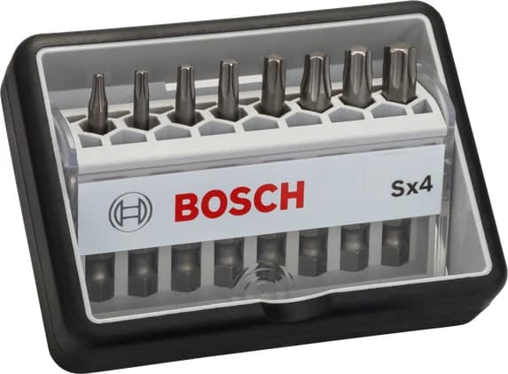 بوش 8-piece Robust Line screwdriver bit set Sx T, Extra Hard version 3165140401425 طقم رؤوس مفكات — 8-piece Robust Line screwdriver bit set Sx T, Extra Hard version 3165140401425