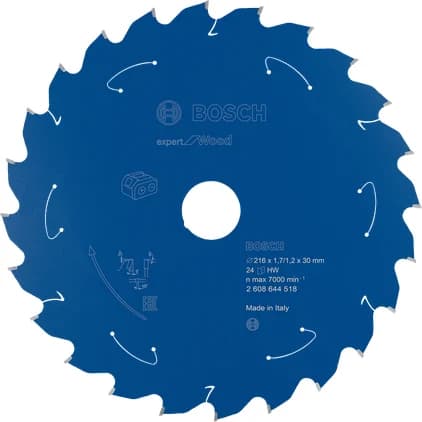 بوش Expert for Wood Circular Saw Blade for Cordless Saws 216x1.7/1.2x30 T24 شفرة منشار دائري — Expert for Wood Circular Saw Blade for Cordless Saws 216x1.7/1.2x30 T24