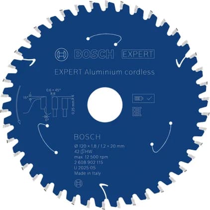 بوش EXPERT Aluminium cordless Circular Saw Blade, 120 x 1.8/1.2 x 20 mm, T42 شفرة منشار دائري — EXPERT Aluminium cordless Circular Saw Blade, 120 x 1.8/1.2 x 20 mm, T42