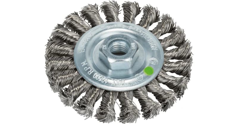 بوش Wire Wheel with Knotted Wire, Stainless Steel, for Angle Grinders and Straight grinders فرشاة سلكية — Wire Wheel with Knotted Wire, Stainless Steel, for Angle Grinders and Straight grinders