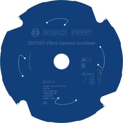بوش EXPERT Fibre Cement cordless شفرة منشار دائري 160 x 1.8/1.2 x 20 mm T4 — EXPERT Fibre Cement cordless Circular Saw Blade, 160 x 1.8/1.2 x 20 mm, T4