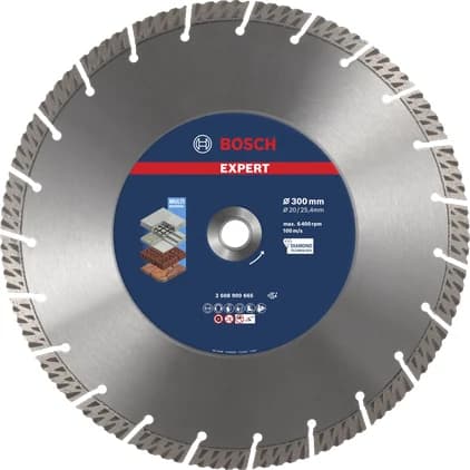 بوش EXPERT MultiMaterial Diamond Cutting Disc 300 x 20/25,40 x 3 x 15 mm — EXPERT MultiMaterial Diamond Cutting Disc 300 x 20/25,40 x 3 x 15 mm