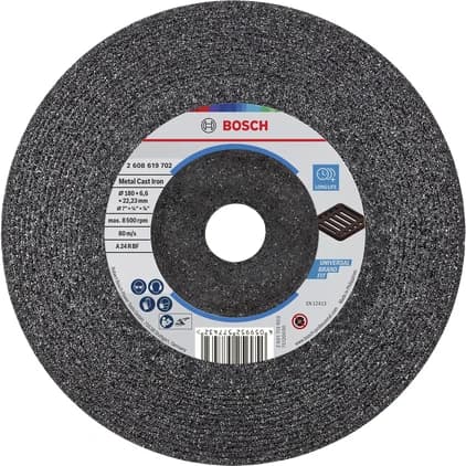 بوش Metal Cast Iron Grinding Disc, 180 x 6.6 x 22.23 mm قرص تجليخ للمعادن والحديد الزهر — Metal Cast Iron Grinding Disc, 180 x 6.6 x 22.23 mm