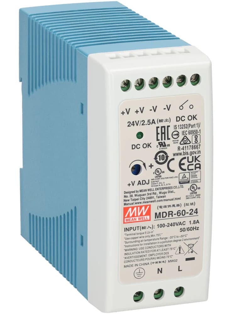 Mean Well MDR-40-48 MEAN WELL DIN-Rail Power Supplies — MDR-40-48
