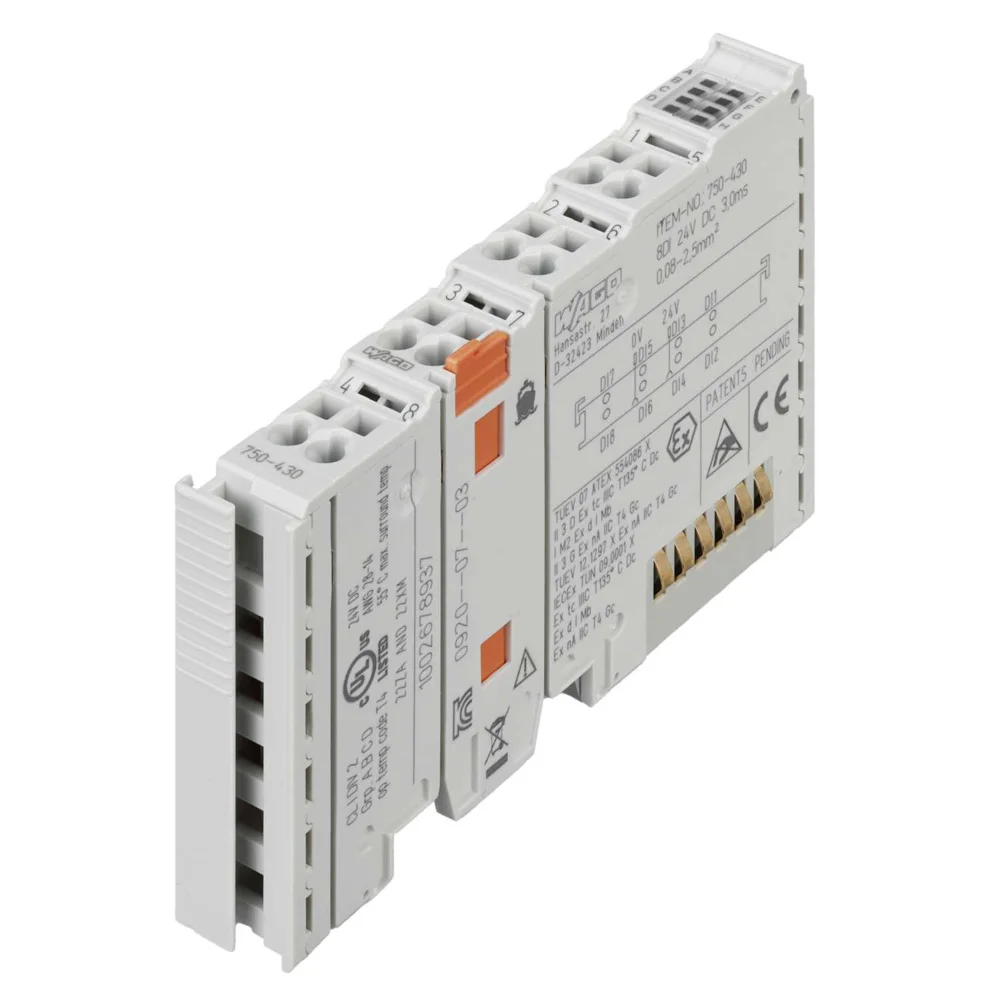 Wago 750-461/003-000 طرف توصيل بمشبك نابضي