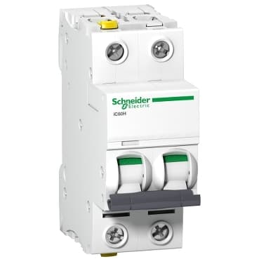 Schneider A9F07202 Miniature Circuit Breaker (Mcb) Acti9 iC60H 2P 2A