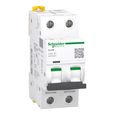 Schneider A9F93201 Miniature Circuit Breaker (Mcb) Acti9 iC60L 2P 1A — iC60L
