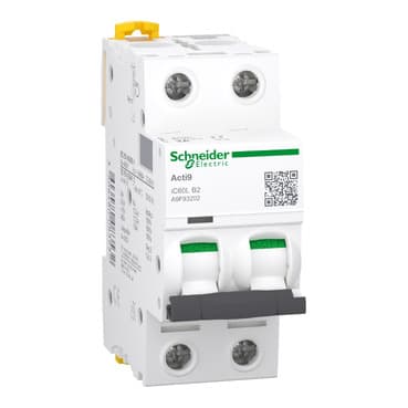 Schneider A9F93202 Miniature Circuit Breaker (Mcb) Acti9 iC60L 2P 2A