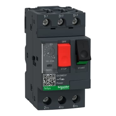 Schneider GV2ME07TQ Motor Circuit Breaker TeSys Deca frame 2 3P 1.6-2.5A — GV2ME