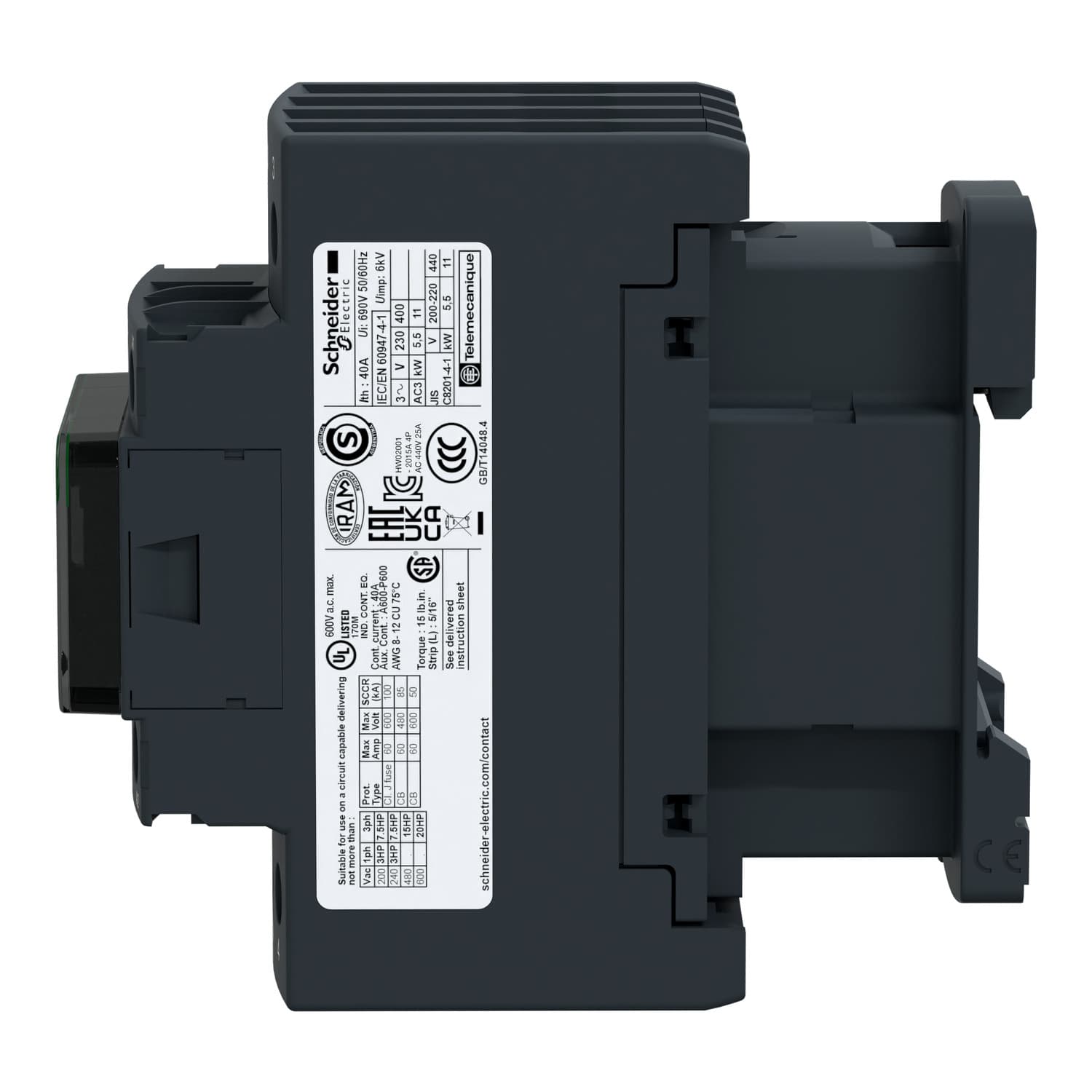 Schneider LC1D258G7 Contactor 4P(2NO+2NC) AC-1 <=440V — LC1D