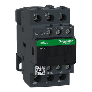 Schneider LC1D25U7TQ Contactor 3P(3 NO) AC-3/AC-3e 0 to 440V — LC1D