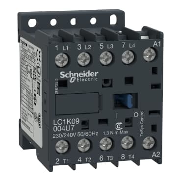 Schneider LC1K09004U7 Contactor 4P(4NO) AC-1 <=440V 20A 230...240V AC coil — LC1K