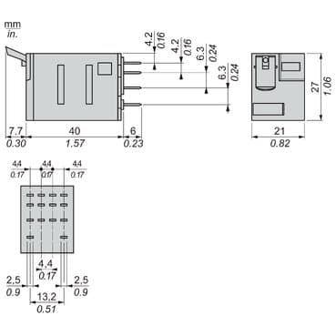 Schneider RXM4AB1MDTQ Miniature Plug-In Relay - Harmony Rxm 4 C/O 220 V Dc 6 A — RXM