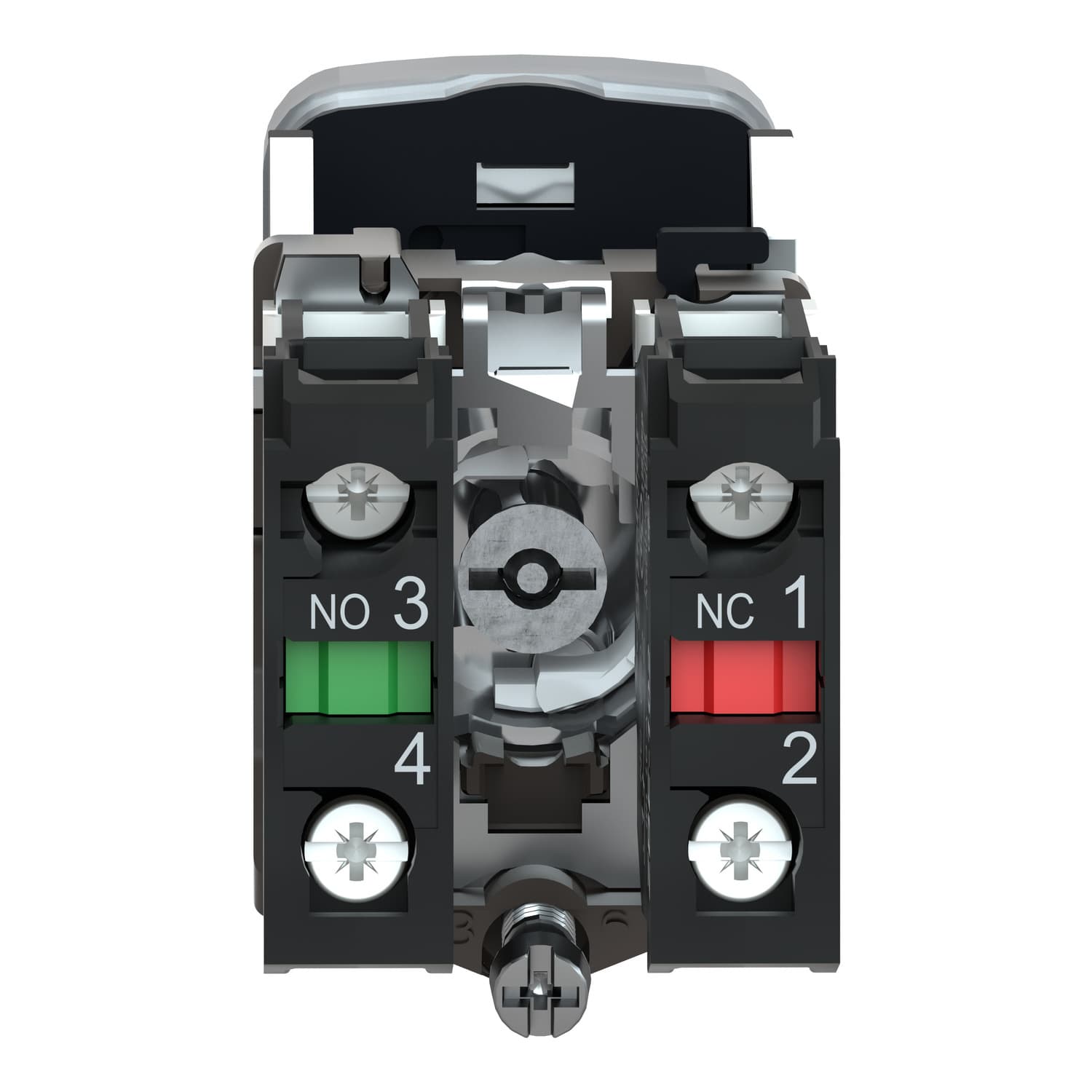 Schneider XB4BA731327 Triple Headed Push Button Harmony XB4 22mm 1 green flush I + 1 red — XB4