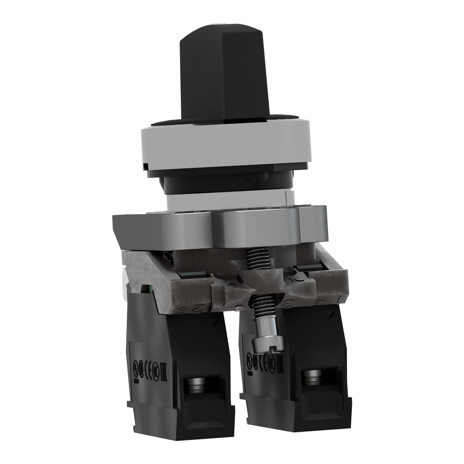 Schneider XB4BD33EX Complete Selector Switch Harmony XB4 black Ø22 mm 3 positions +/ — XB4