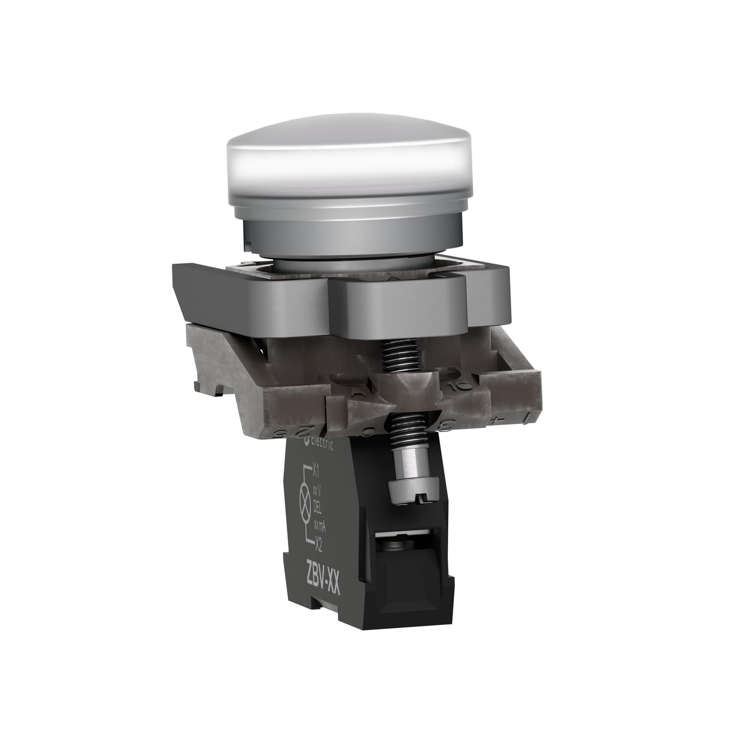 Schneider XB4BV61 Pilot Light Harmony XB4 22mm plain lens with BA9s bulb — XB4