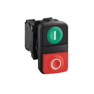 Schneider XB5AL945 Complete Double Headed Push Button Harmony XB5 XB4 green flush/red — XB5