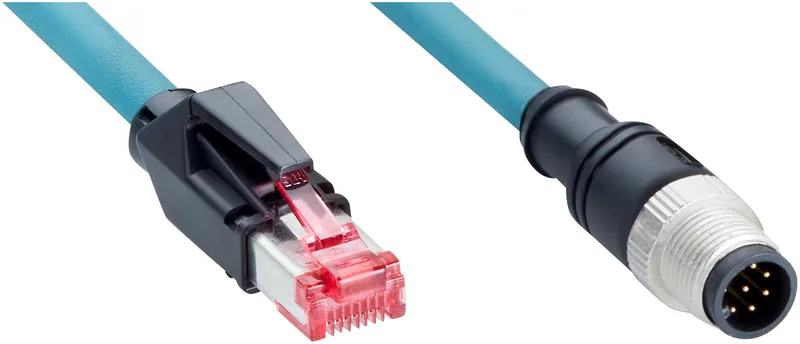 مكوّن توصيل وشبكات سيك Cable, STEC/BUC 5M0 RJ45 / M12 8 PIN — Cable, STEC/BUC 5M0 RJ45 / M12 8 PIN