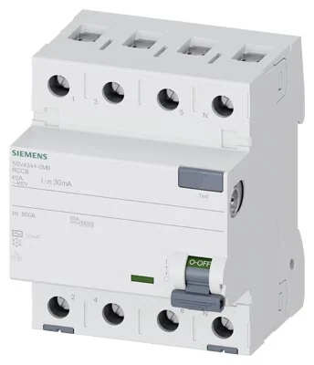 سيمنس 5SV4344-0MB قاطع تيار متبقٍ (RCCB)