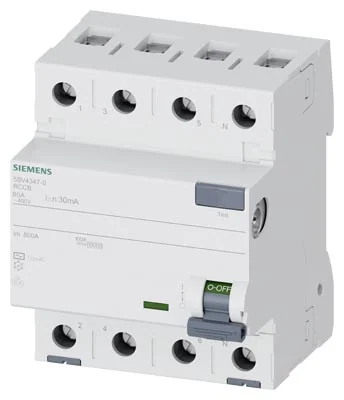 سيمنس 5SV4347-0 قاطع تيار متبقٍ (RCCB)