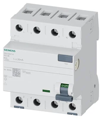 Siemens 5SV3347-6 RCCB 80A 30mA 4P Type AC