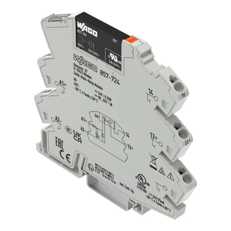 Wago 857-724 طرف توصيل بمشبك نابضي WAGO Spring-Clamp Terminal Blocks and I/O