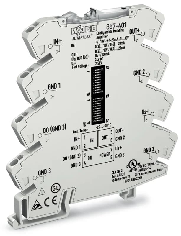 Wago 857-401 طرف توصيل بمشبك نابضي WAGO Spring-Clamp Terminal Blocks and I/O
