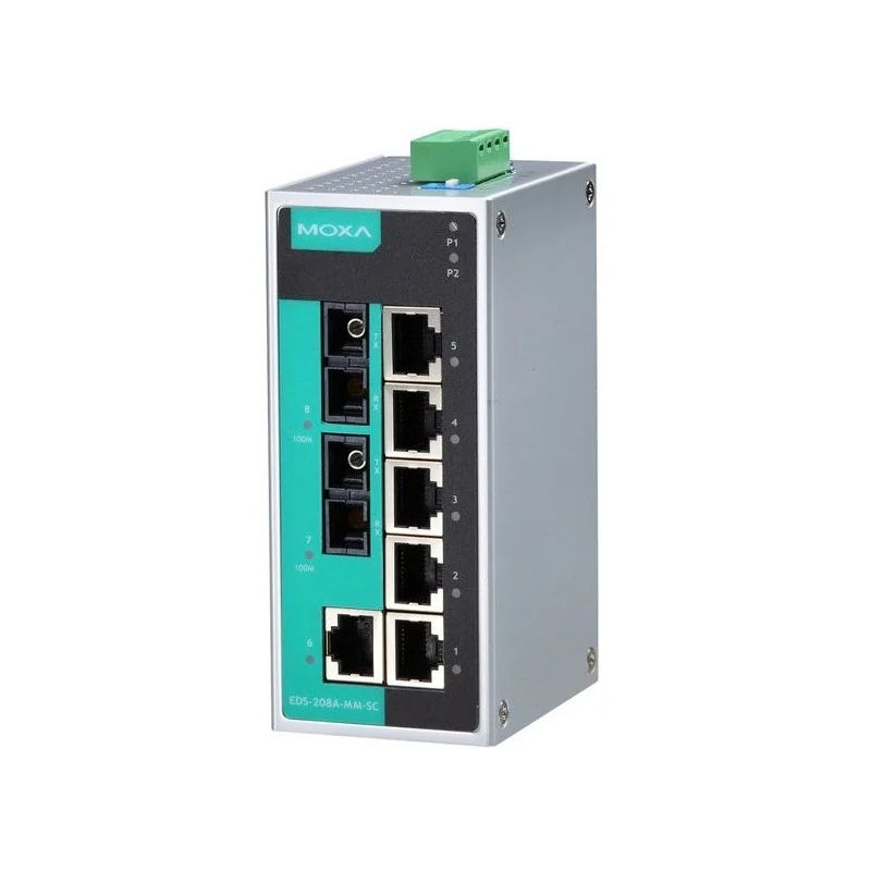 Moxa EDS-208A-MM-SC-T سويتش شبكات صناعي
