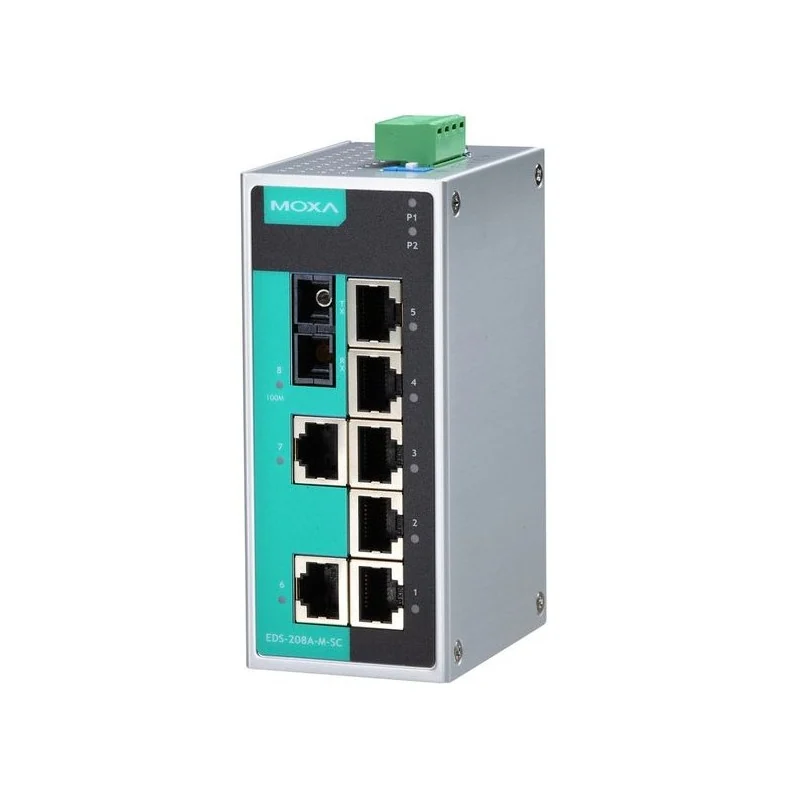 Moxa EDS-208A-S-SC-T سويتش شبكات صناعي